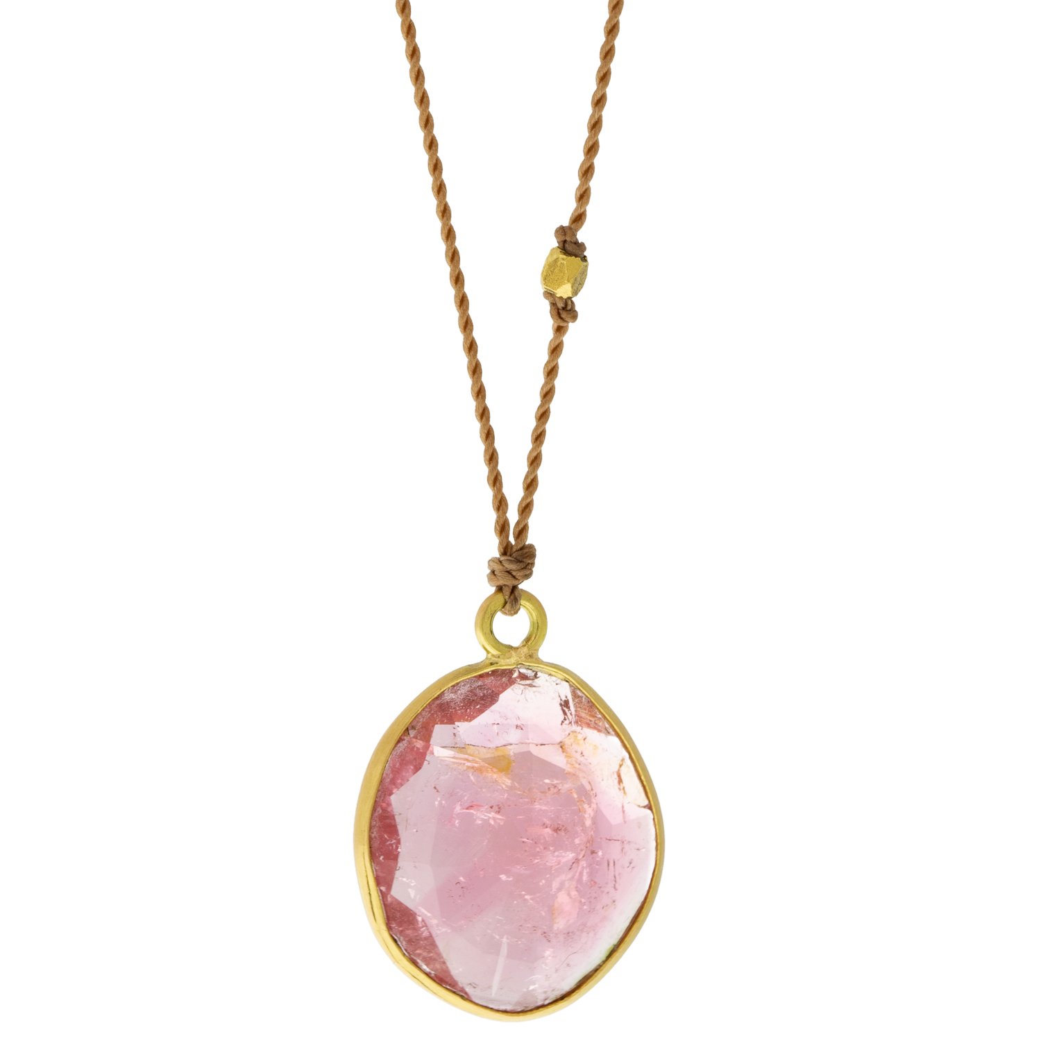 Margaret Solow: 18k Light Pink Tourmaline Necklace