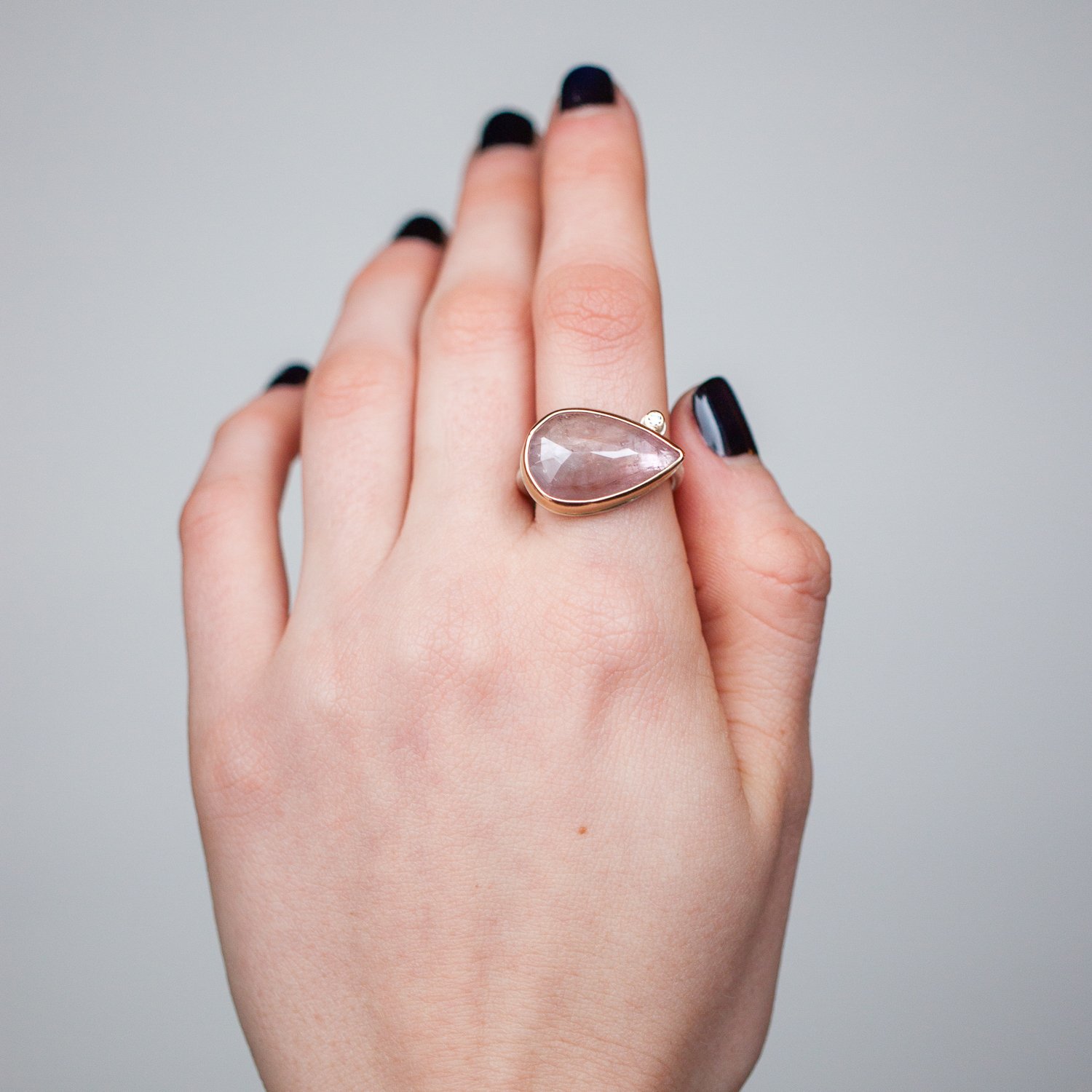 Jamie Joseph Trunk Show: Horizontal Teardrop Pink Sapphire sz. 6.75