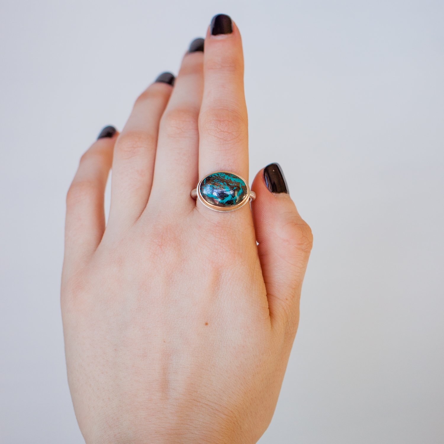 Jamie Joseph Trunk Show: Shattuckite oval ring sz 7.75