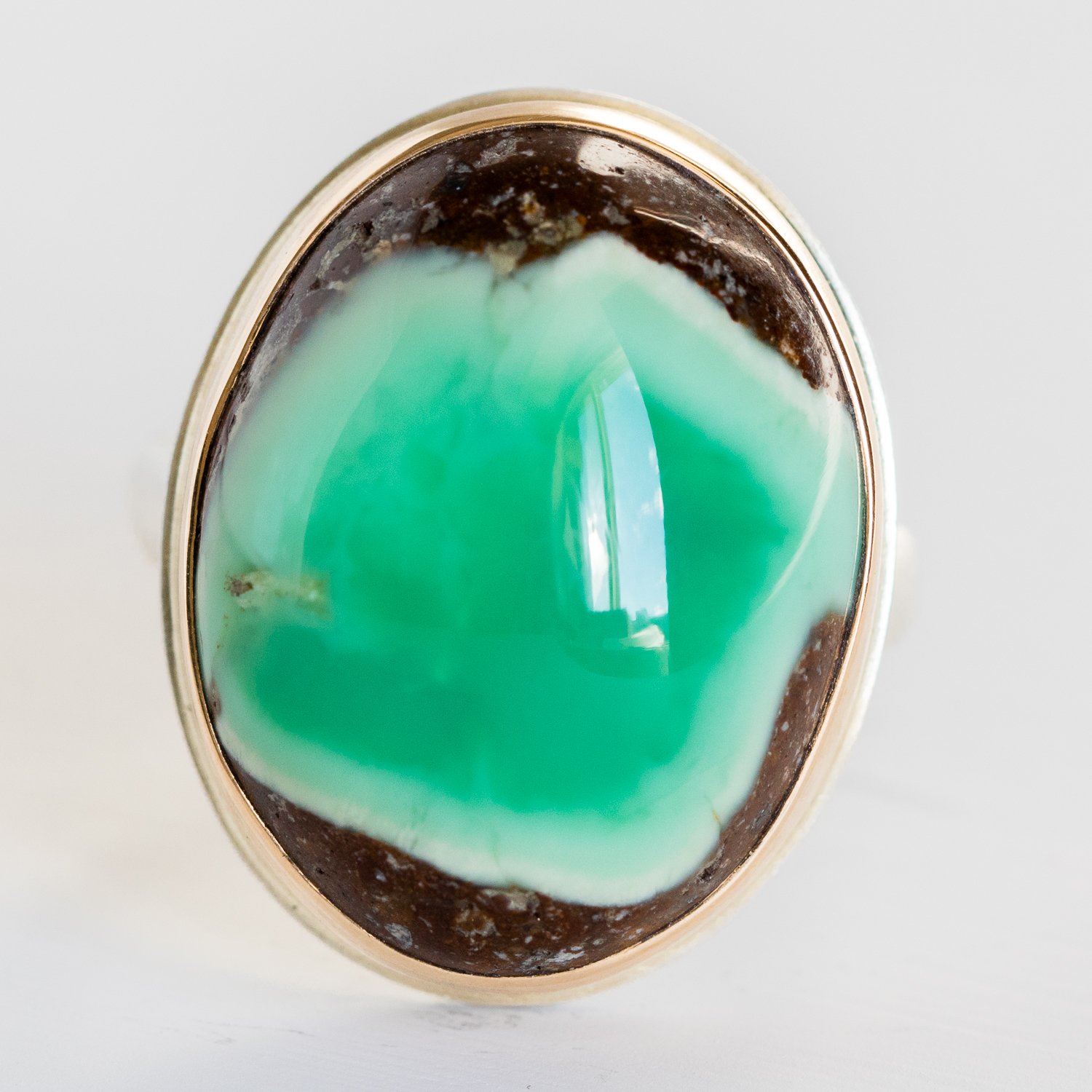 Jamie Joseph Trunk Show: Chrysoprase in Copper sz. 6.75