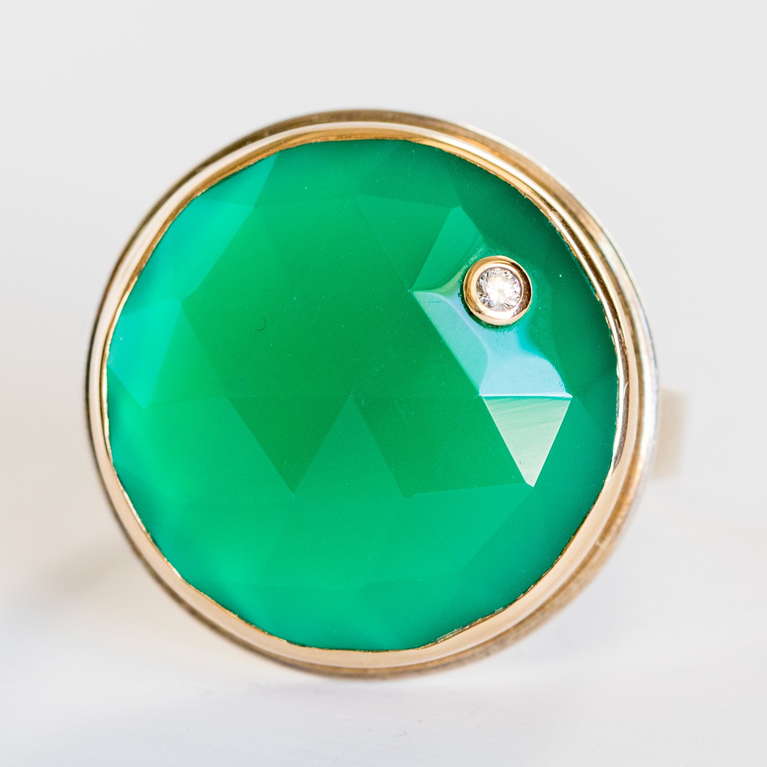 Jamie Joseph Trunk Show: Green Onyx with Diamond sz. 6.75