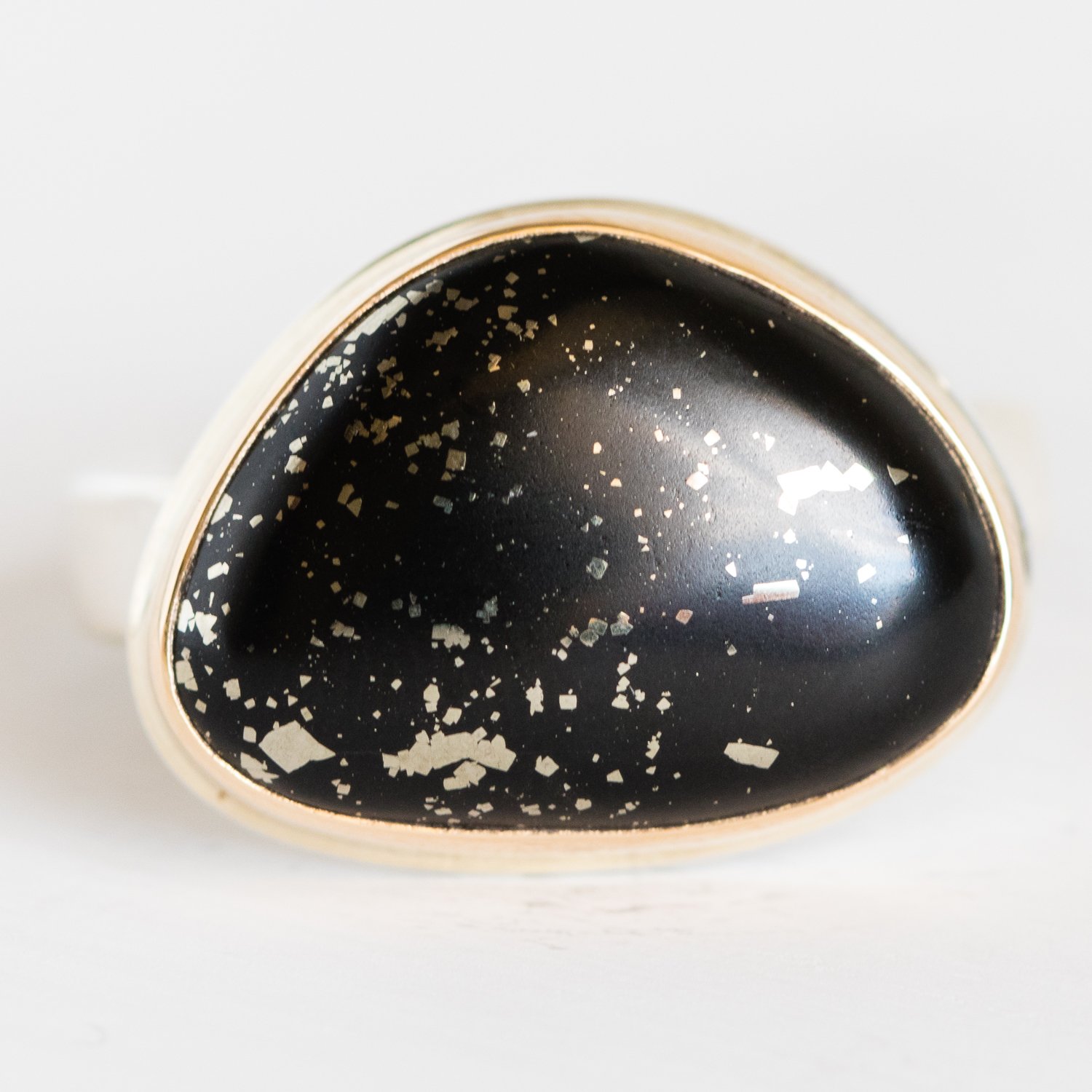 Jamie Joseph Trunk Show: Pyrite in Schist Ring sz 7.25
