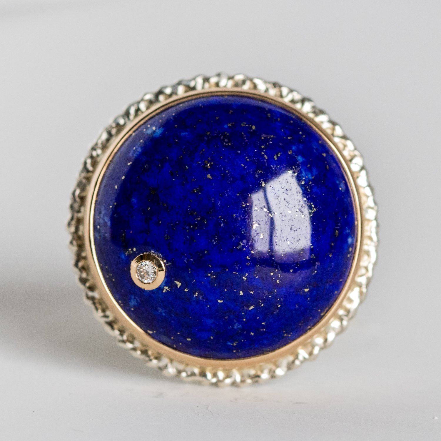 Jamie Joseph Trunk Show: Round Lapis with Diamond sz. 7