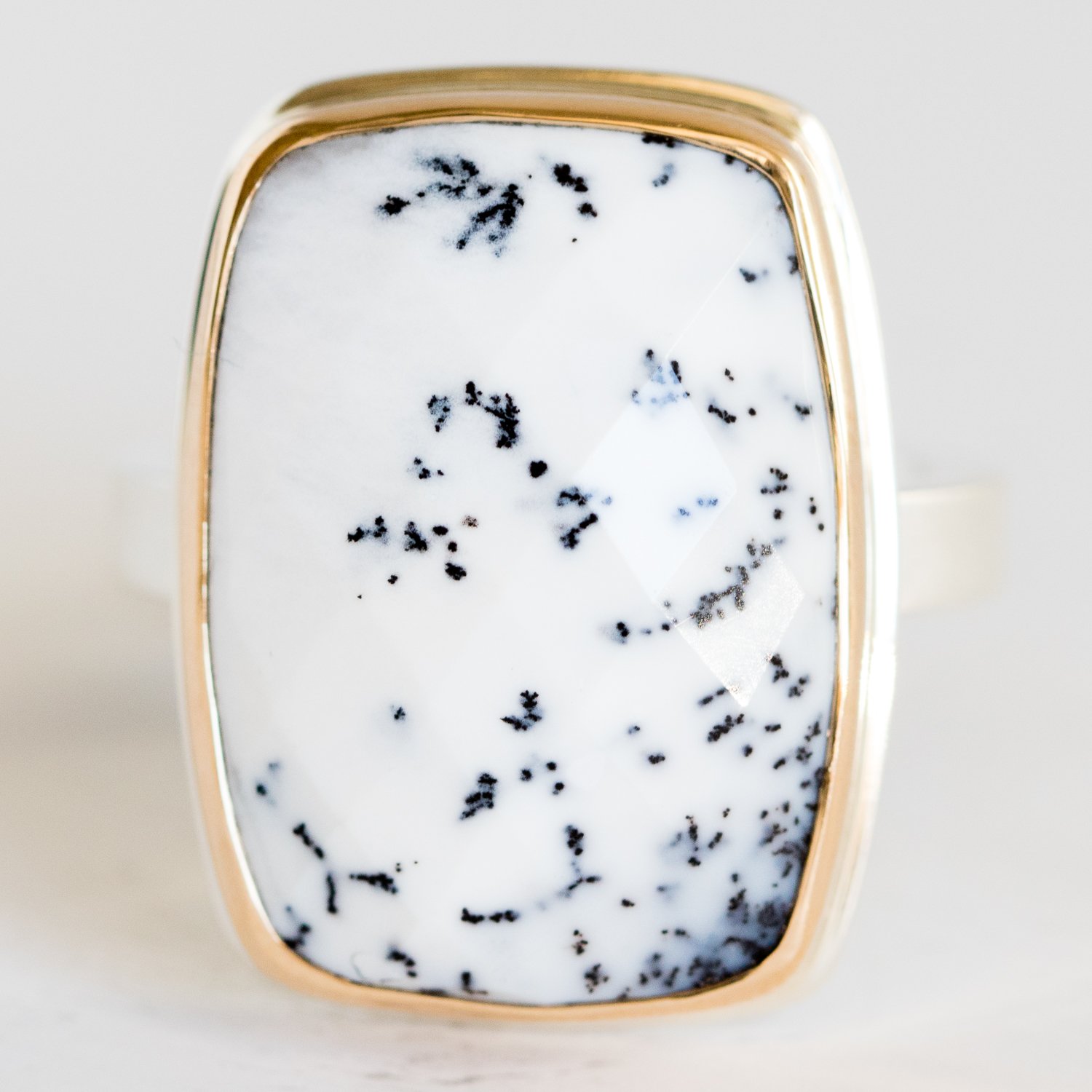 Jamie Joseph Trunk Show: Rectangle Dendritic Opal Ring sz. 7.5