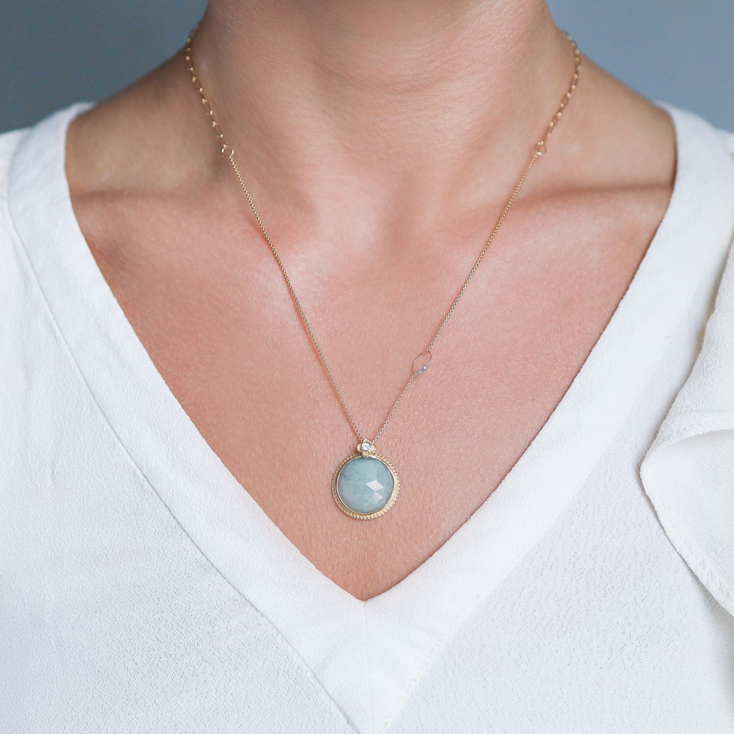 Lulu: Atlas aquamarine necklace