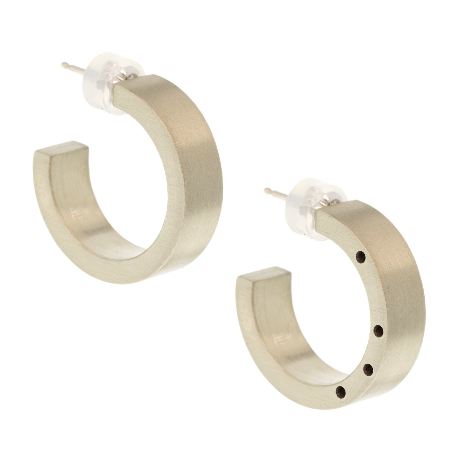 Marmol Radziner: Heavyweight standard hoop earring in white brass