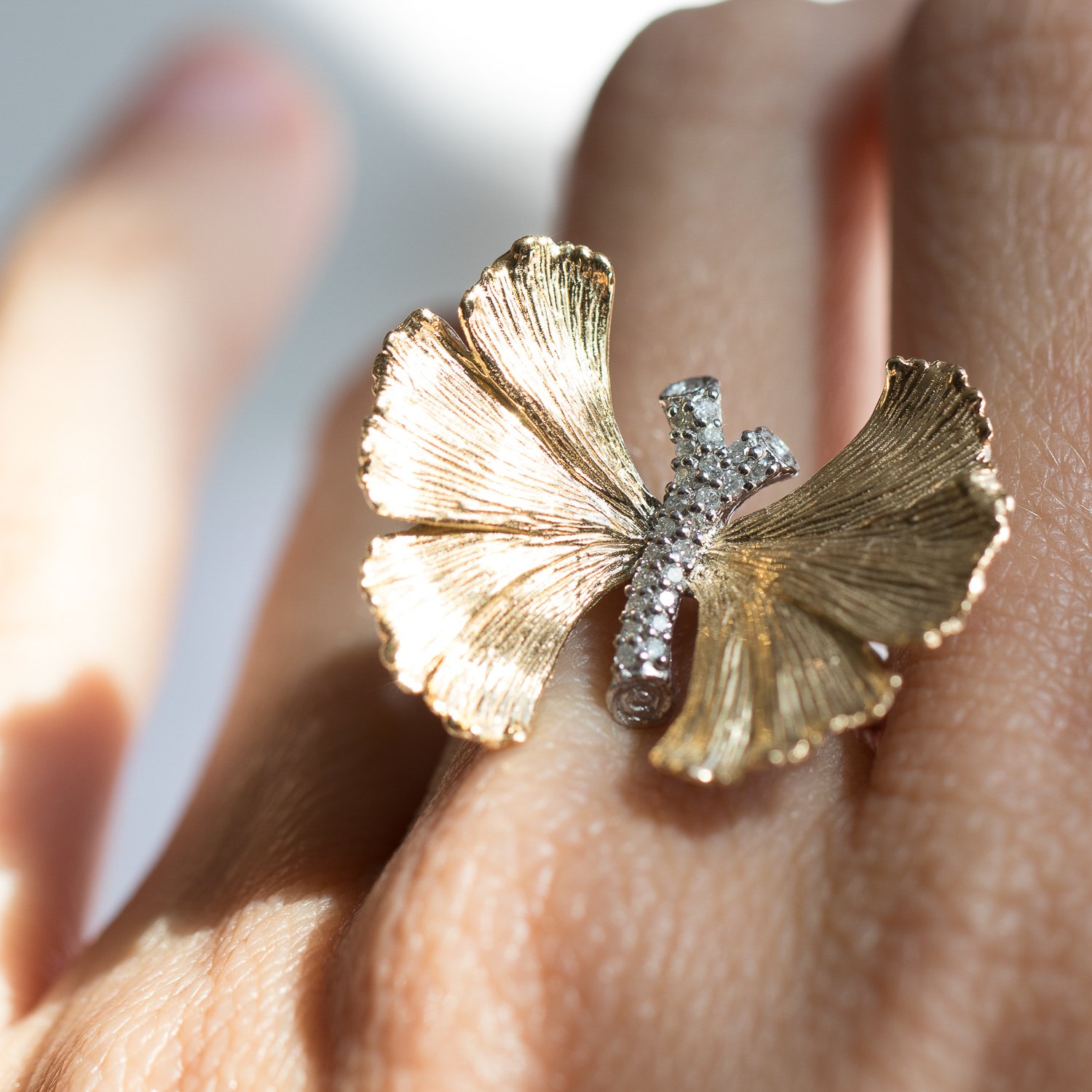 Butterfly gingko ring by Michael Aram
