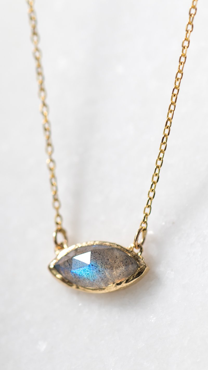 Gold labradorite necklace by Misa