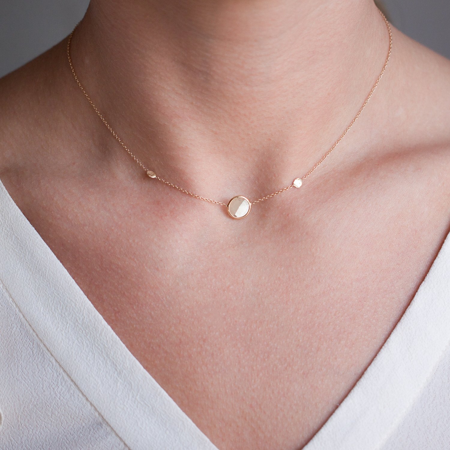 Victoria Cunningham: Necklace, Whisper, Diamond .58ct, 14K Yellow Gold.