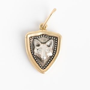 Erica Molinari : ss /18k diamond eye baby fox & flower -.01cts