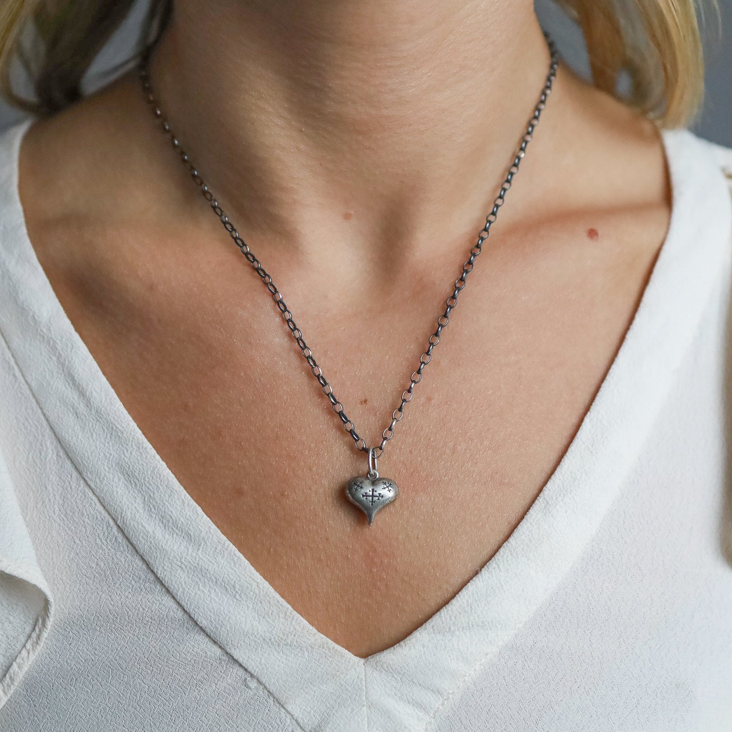 Erica Molinari Trunk Show: SS Large Double Cross Puff Heart