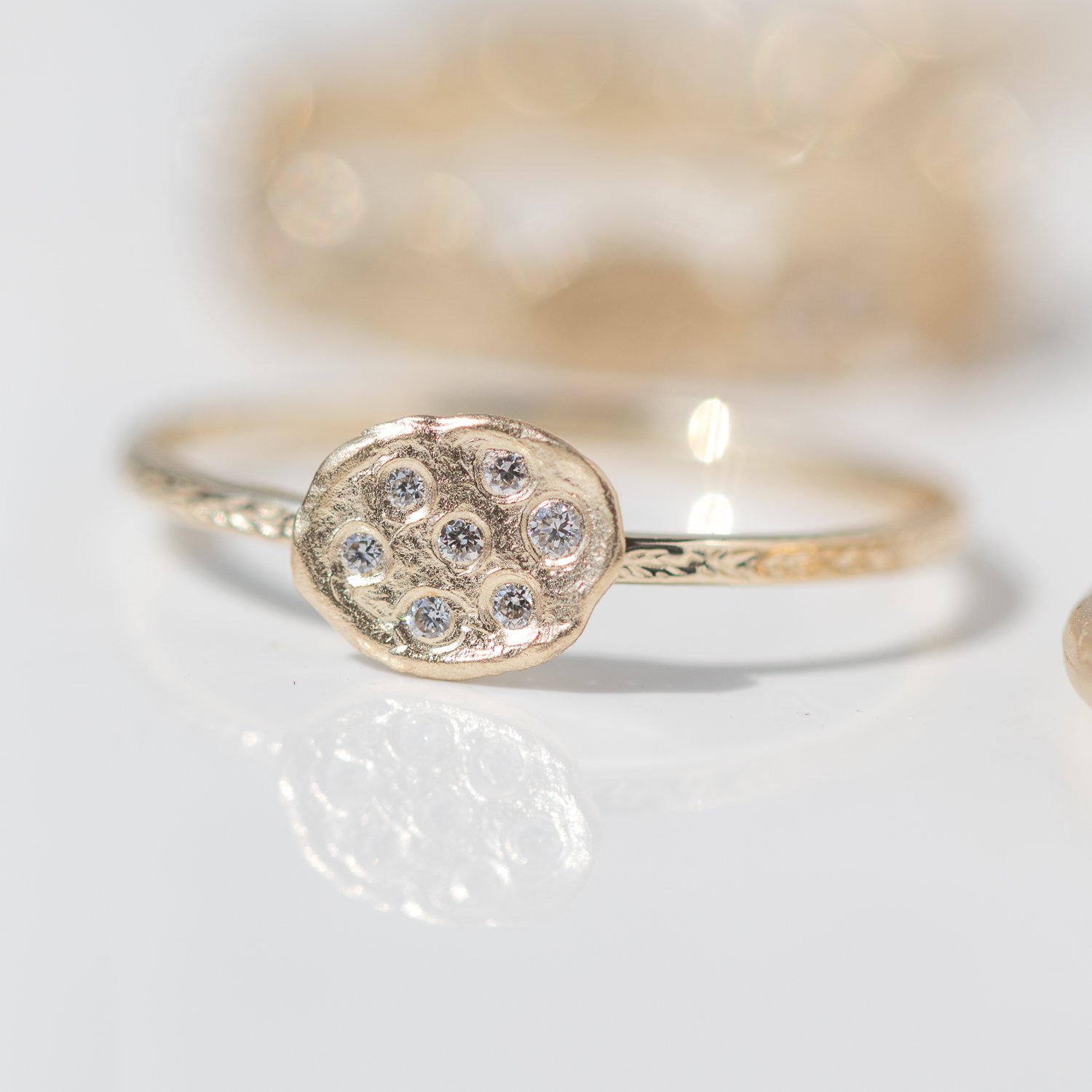 Medium GOLDEN FLAKE DIAMOND CLUSTER RING by Victoria Cunningham