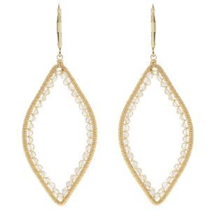 Dana Kellin: Gold Fill Marquis Clear Crystal Outline Earrings