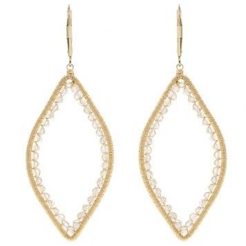 Dana Kellin: Gold Fill Marquis Clear Crystal Outline Earrings