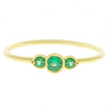 gold ring with emeralds by jewelry designer ila