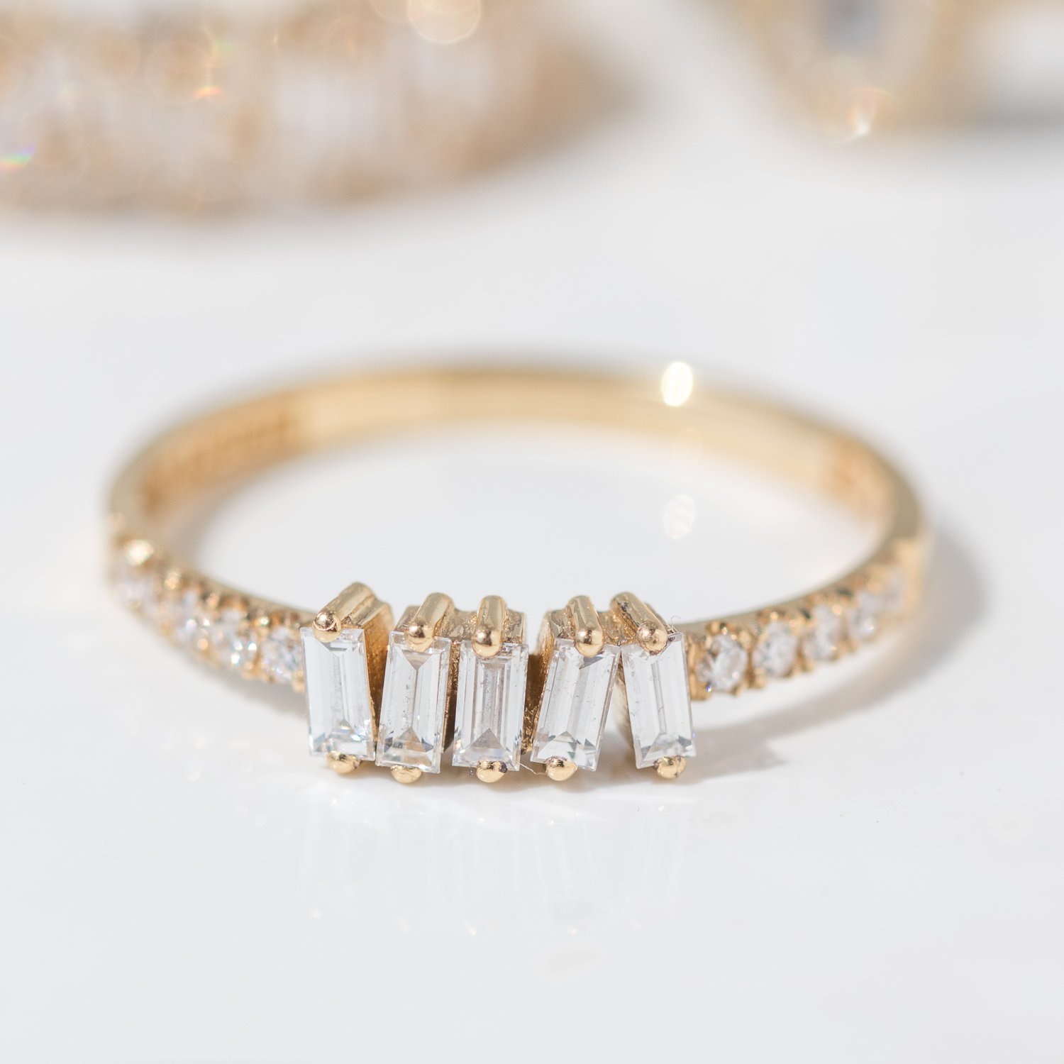 Diamond Baguette Ring by Suzanne Kalan