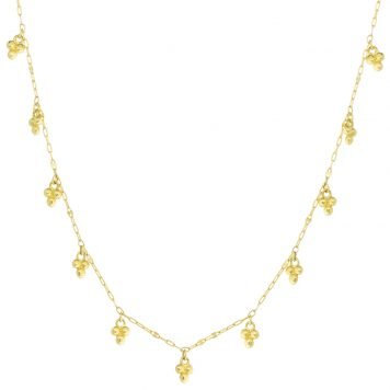Jude Frances: Necklace, Petite, Dancing Trio, 18K Yellow Gold, 16" Chain.