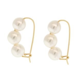 Mizuki: 14K earring 6mm akoya pearl baby safety pin