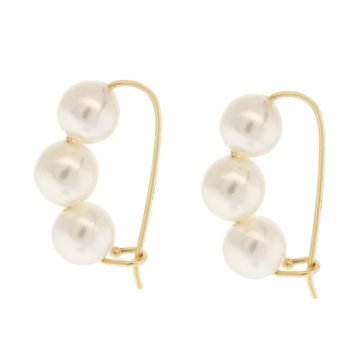 Mizuki: 14K earring 6mm akoya pearl baby safety pin