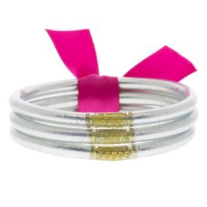 BuDhaGirl: Set of 3 All Weather Silver Bangles Serenity Prayer