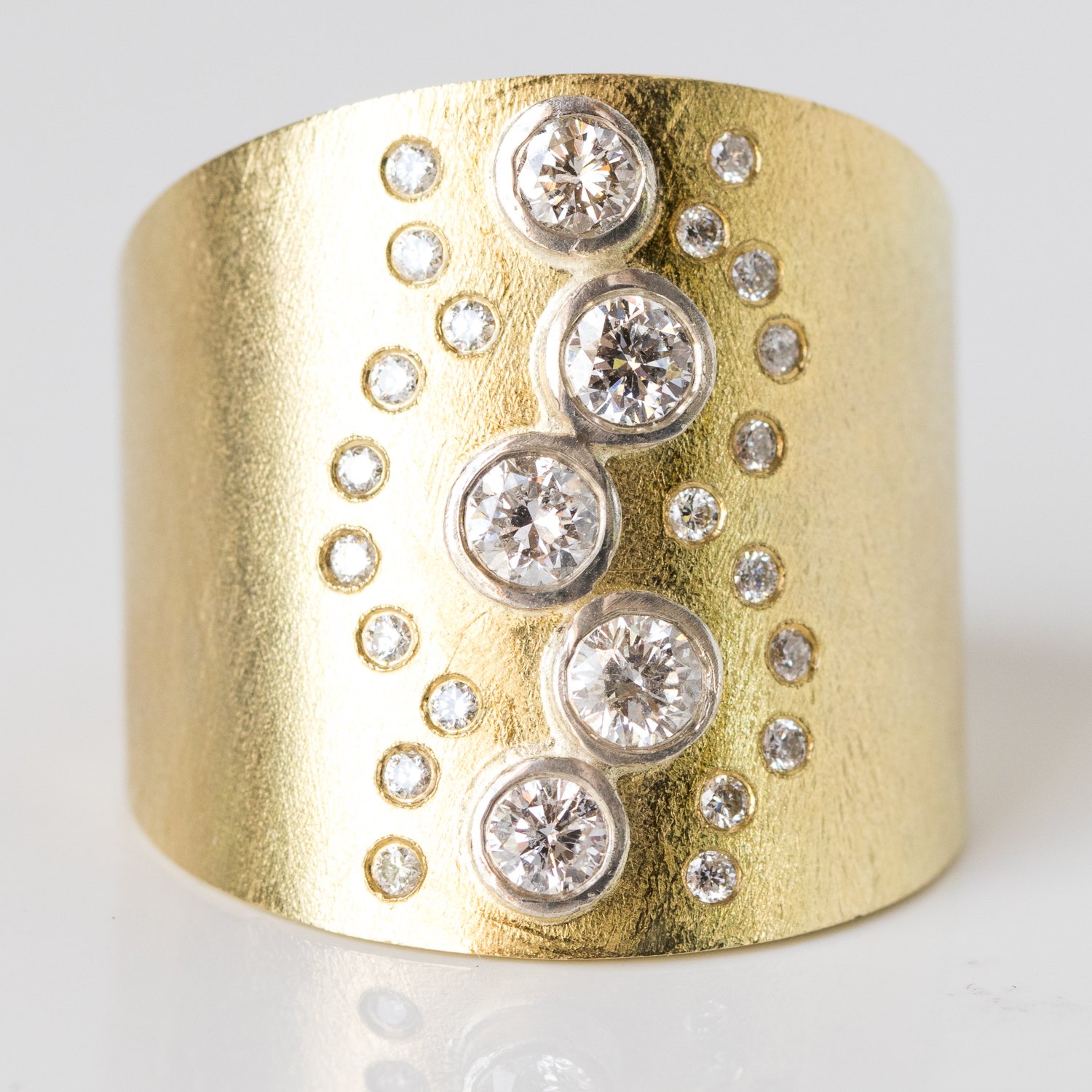 Rene Escobar Trunk show: Ring, ADELLE, 18K YG, Silver ,diamonds .90 TCW