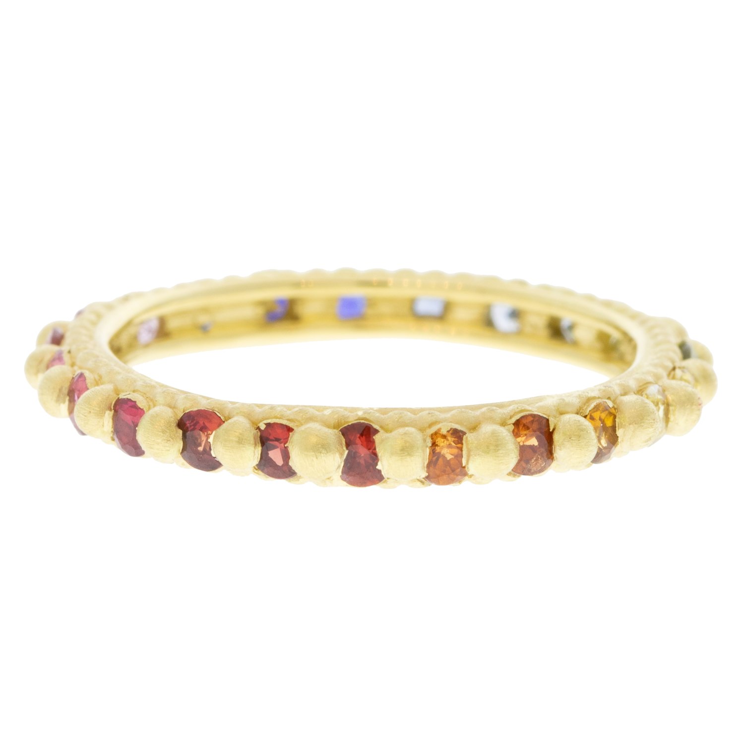 Polly Wales: Ramona Ring 18K yellow gold rainbow sapphires sz 6.5