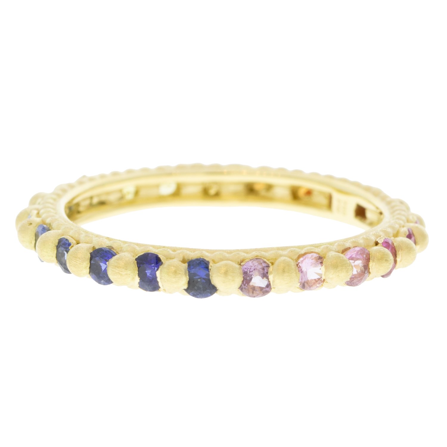 Polly Wales: Ramona Ring 18K yellow gold rainbow sapphires sz 6.5