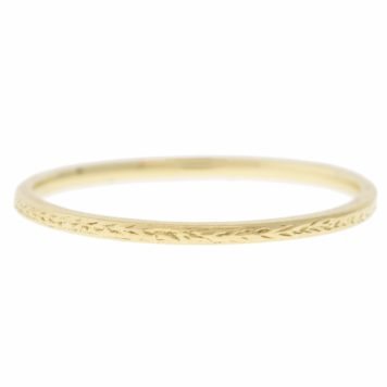 Victoria Cunningham: Ring, Stacking Band, Engraved, Tiny, 14K yellow gold