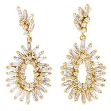 gold earrings with diamonds by jewelry designer suzanne kalan
