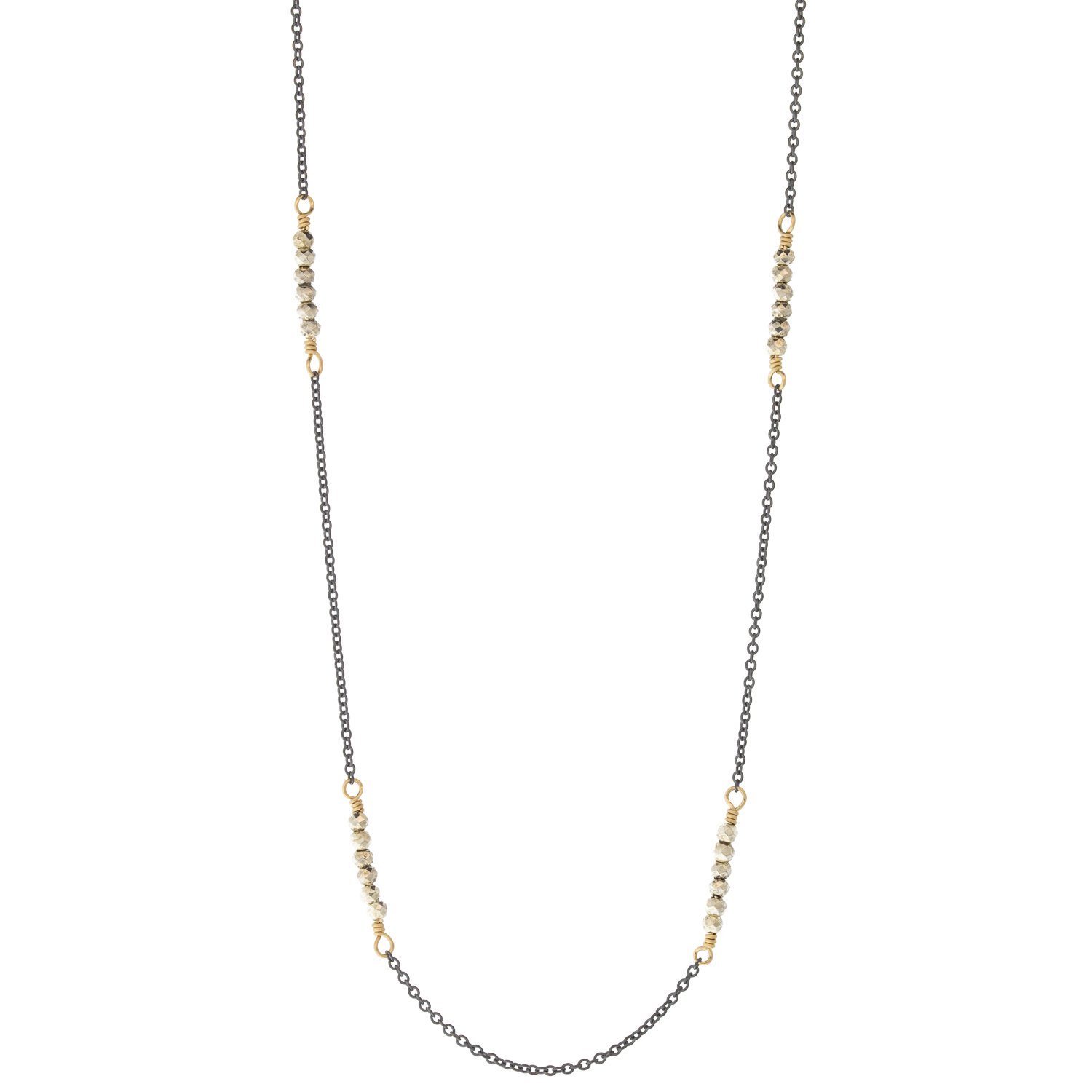 Dana Kellin: Silver pyrite and dark silver/gold fill 35" station