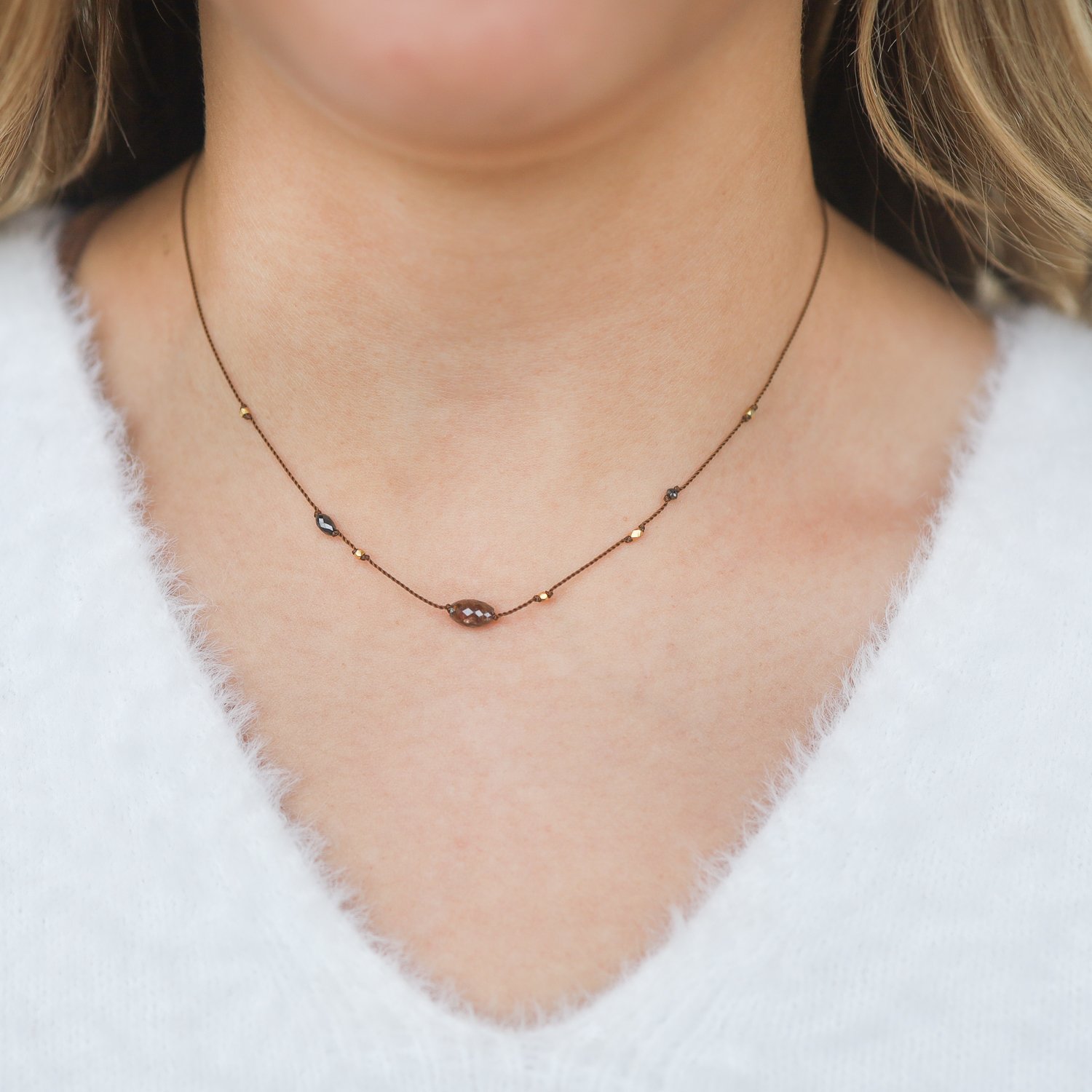 Margaret Solow: Necklace with diamonds and 23K gold beads