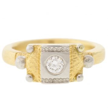 Alison Shiboski: Ring, Power, White diamond .20ct, Platinum, 18K gold.