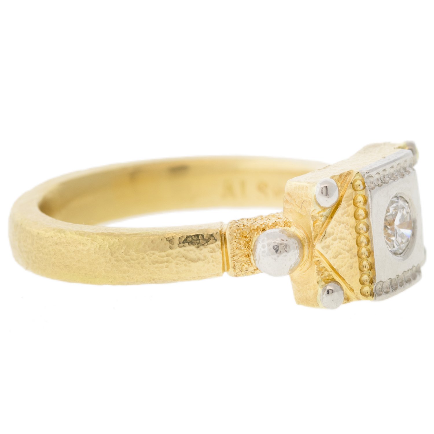 Alison Shiboski: Ring, Power, White diamond .20ct, Platinum, 18K gold.