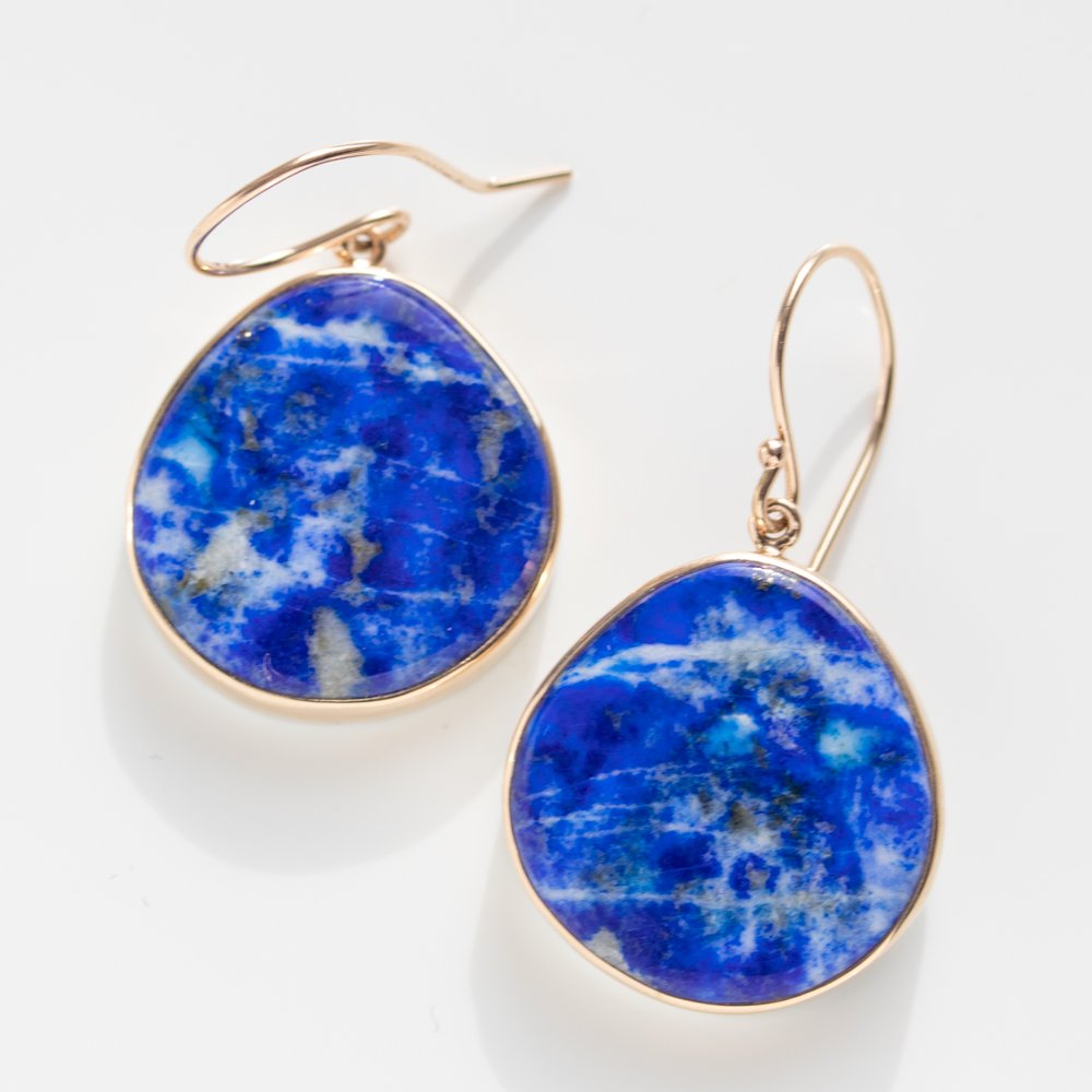 Jamie Joseph Trunk Show: Asymmetrical Smooth Lapis Earrings