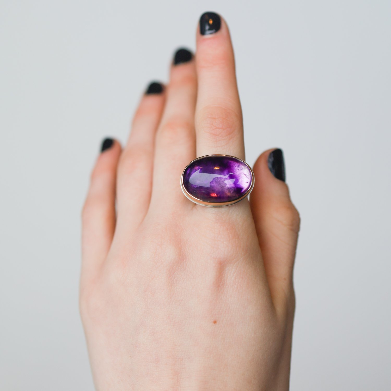 Jamie Joseph Trunk Show: Amethyst horizontal oval ring