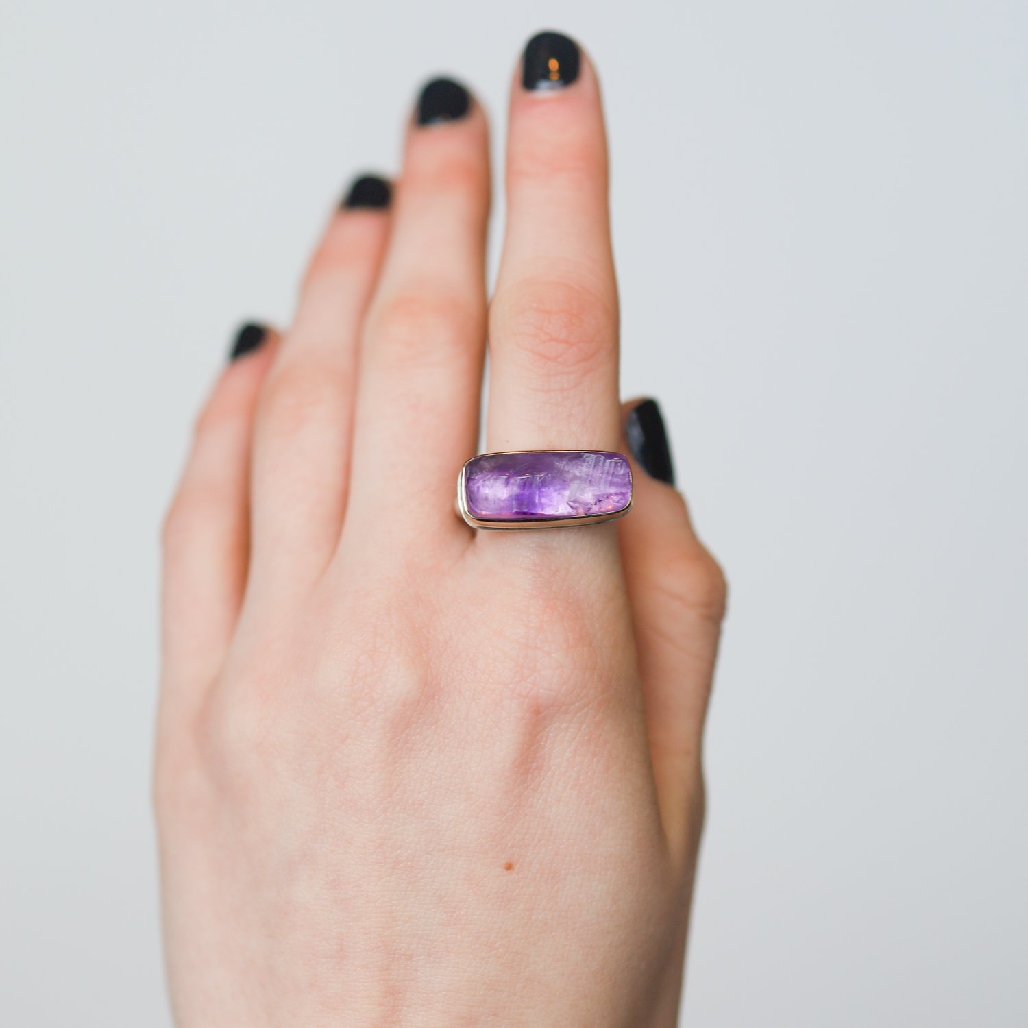 Jamie Joseph Trunk Show: Amethyst rectangular horizontal ring