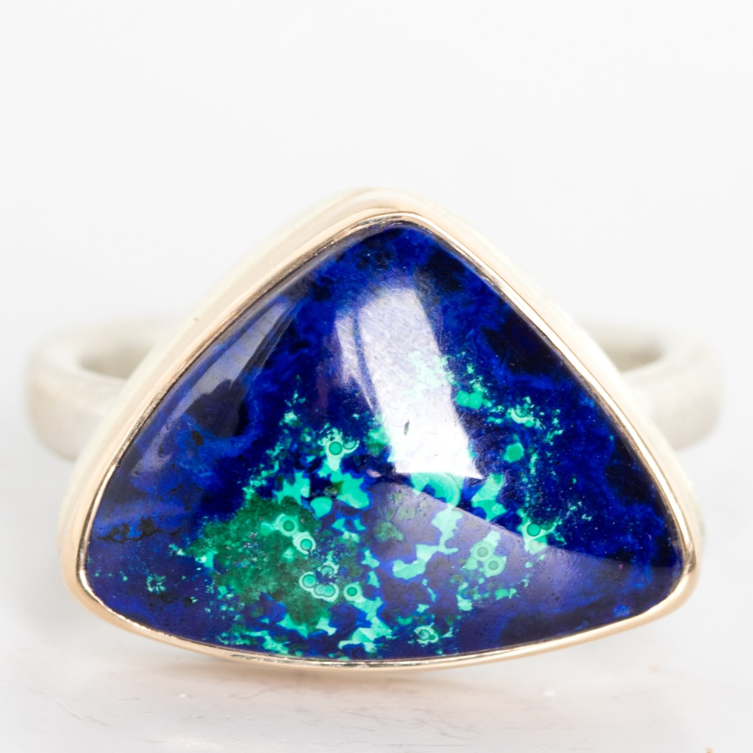 Jamie Joseph Trunk Show: Triangular Chrysocolla Azurite Malachite Ring