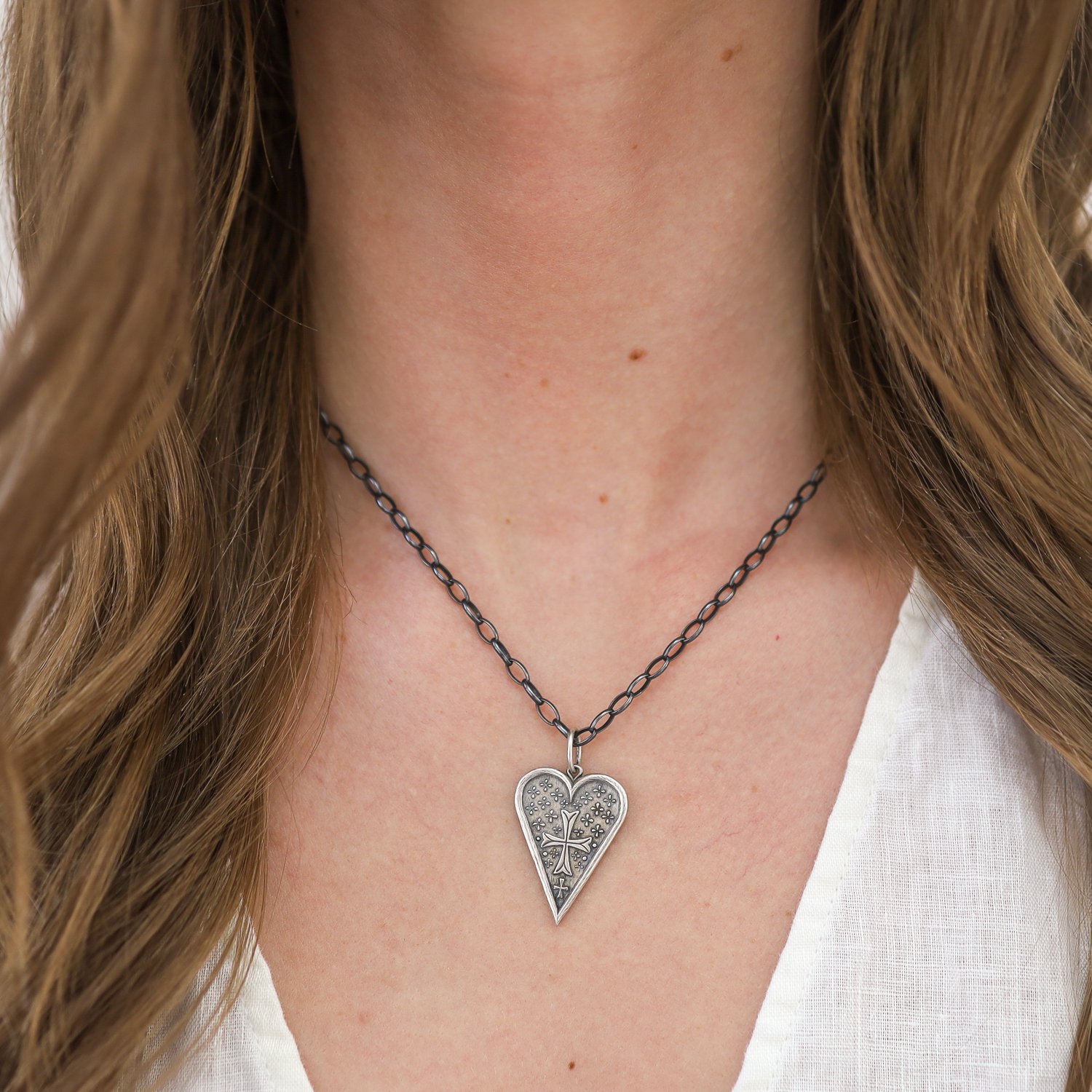Erica Molinari Trunk Show: ss medium slim cross heart-"You are always with me"