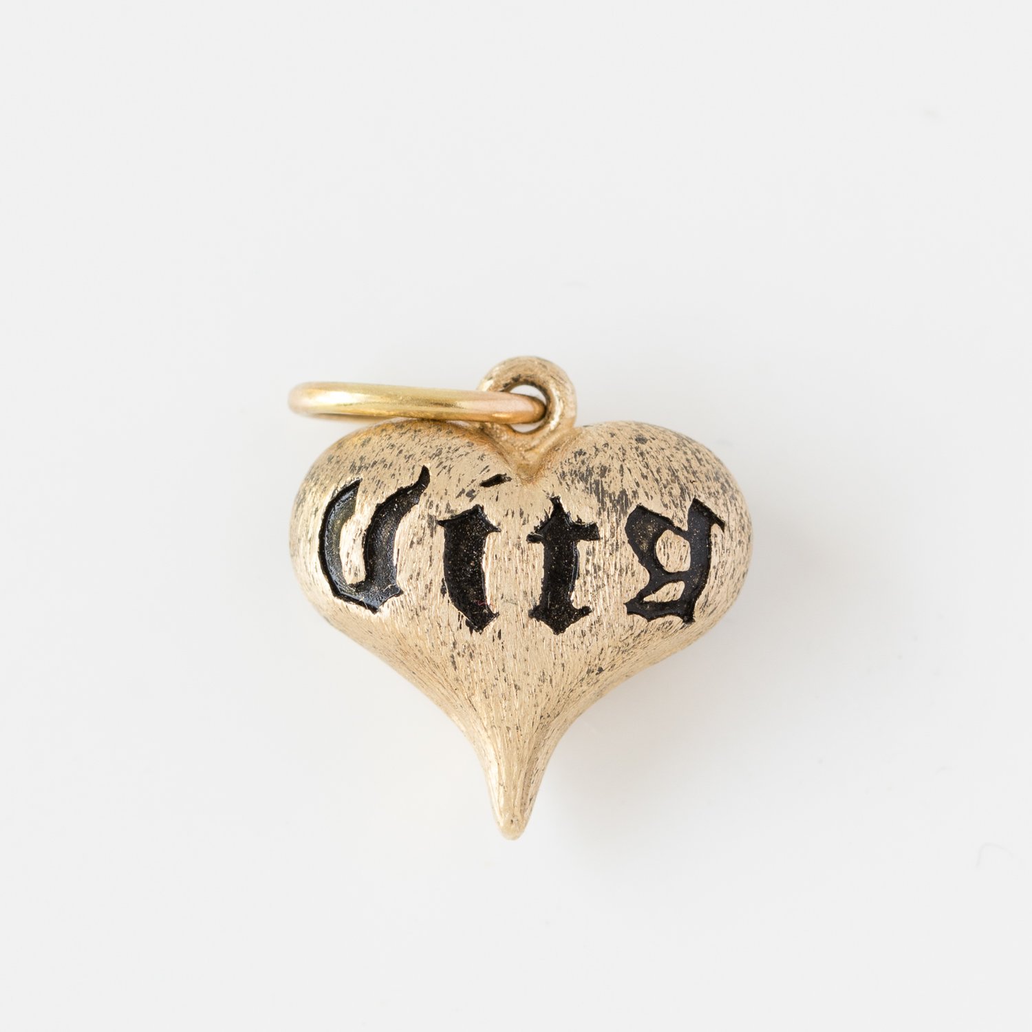 Erica Molinari Trunk Show: 14k large fat carved puff heart - "Love & life"