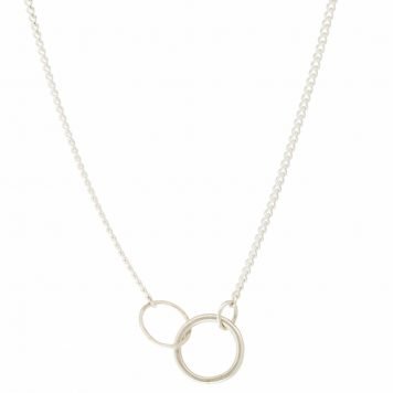 Jane Hollinger: Necklace, Coco, 3 Circles, Sterling Silver, 16" Chain.