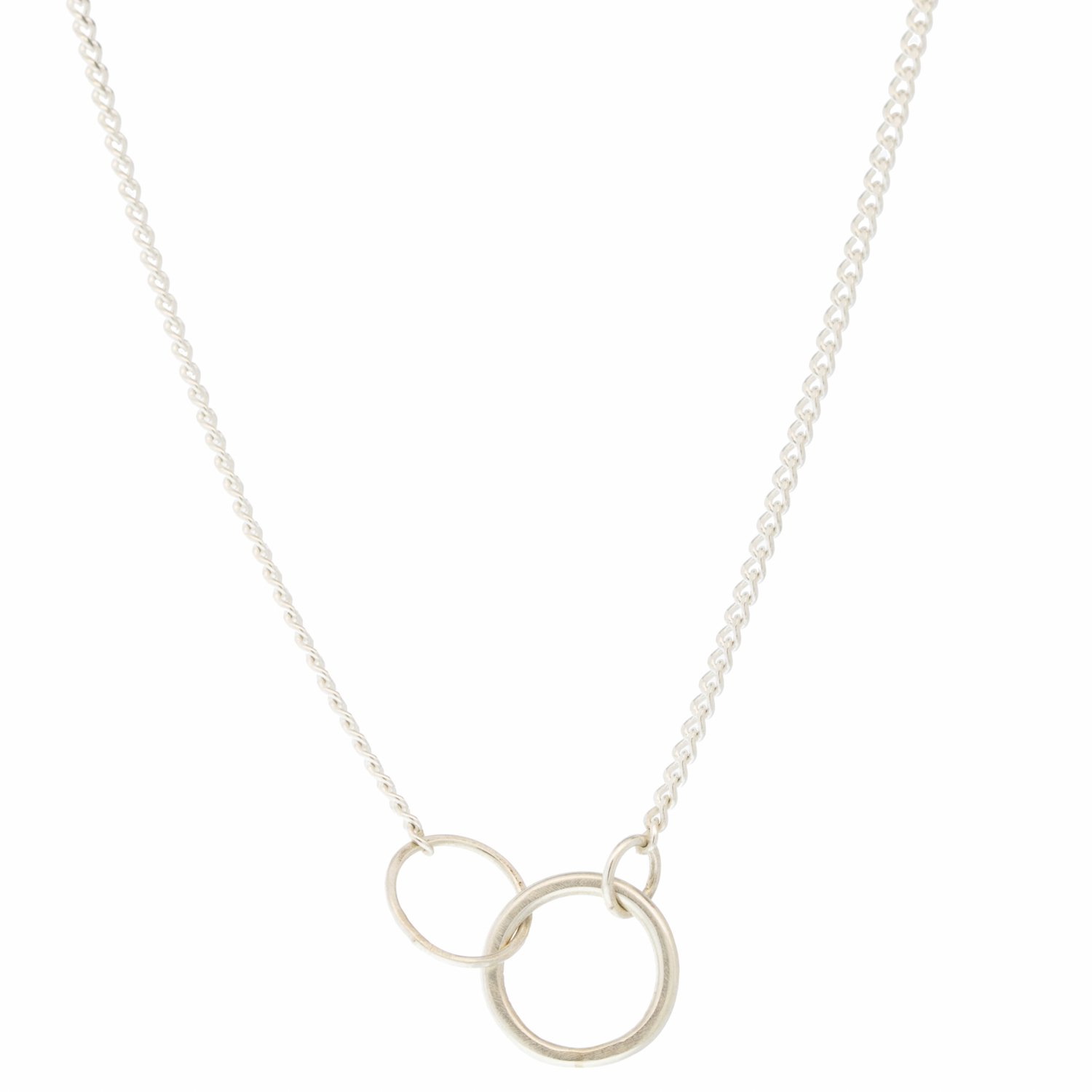 Jane Hollinger: Necklace, Coco, 3 Circles, Sterling Silver, 16" Chain.