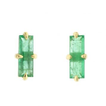 gold earrings with emeralds by jewelry designer ILA