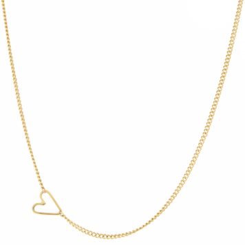 Jane Hollinger:  Necklace, Tiny Moving Wire Heart, 14K Gold, 15.5" Chain.