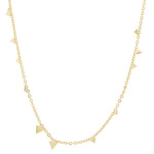 Tai: Gold titanium simple chain necklace with triangle charms