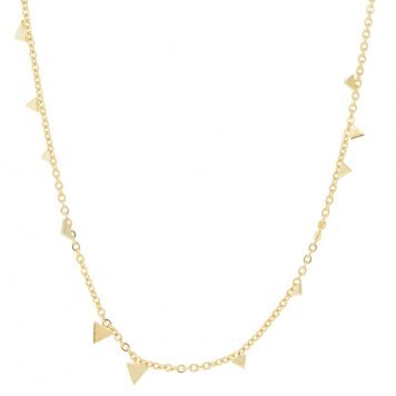 Tai: Gold titanium simple chain necklace with triangle charms