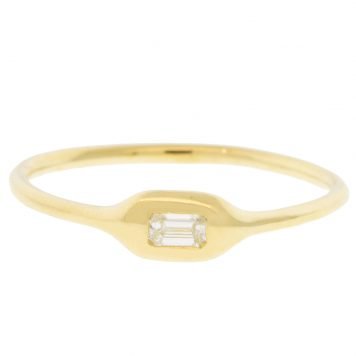 Diana Mitchell: Ring, Emerald Cut Diamond, Diamond, .1ct, 18K gold, size 5 3/4