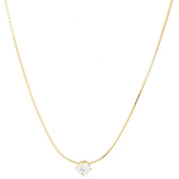 Tai: Gold vermeil chain necklace with crystal
