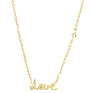 Tai: Gold Simple Chain Love Necklace with Three CZs