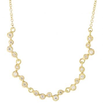 Yasuko Azuma: Diamond Bubble Necklace, 5 Bezel Cluster, .23 ct, 16"