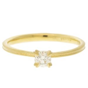 Dawes Design: Ring, Clover Solitaire Diamond, Diamond, .25ct, 18K gold, size 7
